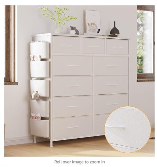A bedroom dresser with eleven drawers, dressers and chests of drawers with side pockets, hooks, a A bedroom dresser with eleven drawers, dressers and chests of drawers with side pockets, hooks, a